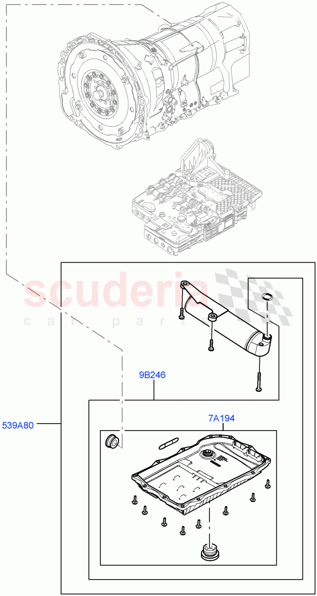 Valve Body - Main Control & Servo's(3.0L AJ20P6 Petrol High,8 Speed Auto Trans ZF 8HP76,4.4L DOHC DITC V8 Diesel,3.0L AJ20D6 Diesel High)((V)FROMKA000001) of Land Rover Land Rover Range Rover Velar (2017+) [3.0 DOHC GDI SC V6 Petrol]