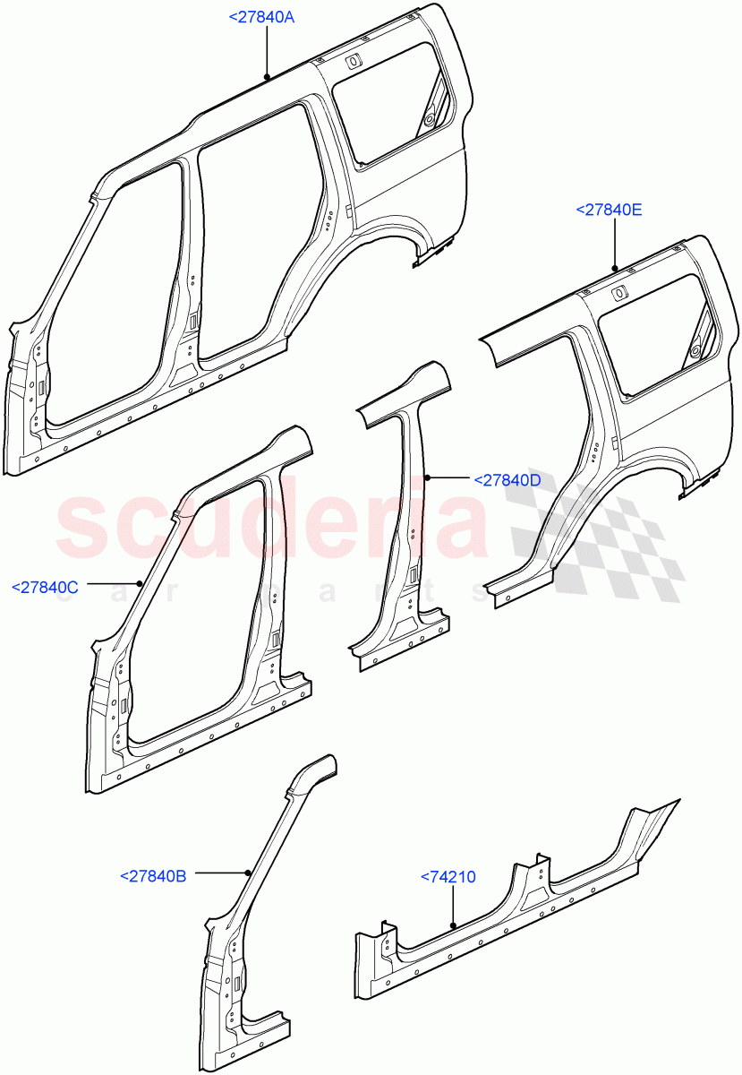 Side Panels - Outer(Cut Panels)((V)FROMAA000001) of Land Rover Land Rover Discovery 4 (2010-2016) [2.7 Diesel V6]