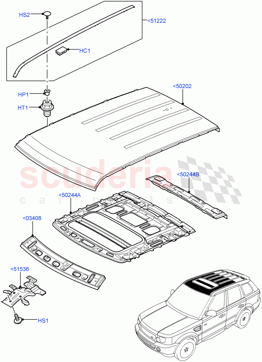 Roof - Sheet Metal (Less Sun Roof) ((V) FROMAA000001) of Land Rover Land Rover Range Rover Sport (2010-2013) [5.0 OHC SGDI NA V8 Petrol]