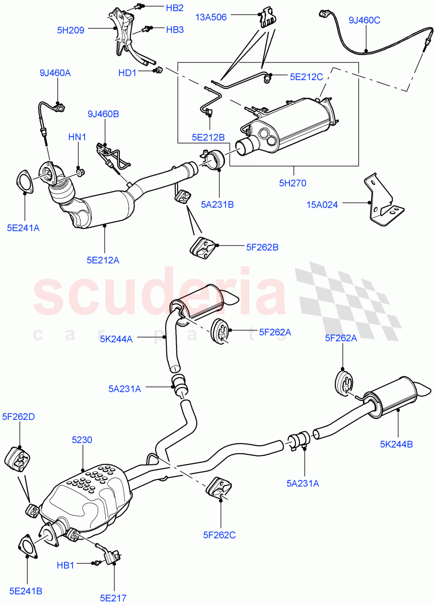 Exhaust System (Lion Diesel 2.7 V6 (140KW), Stage IV + DPF Emissions) ((V) FROMAA000001) of Land Rover Land Rover Discovery 4 (2010-2016) [2.7 Diesel V6]