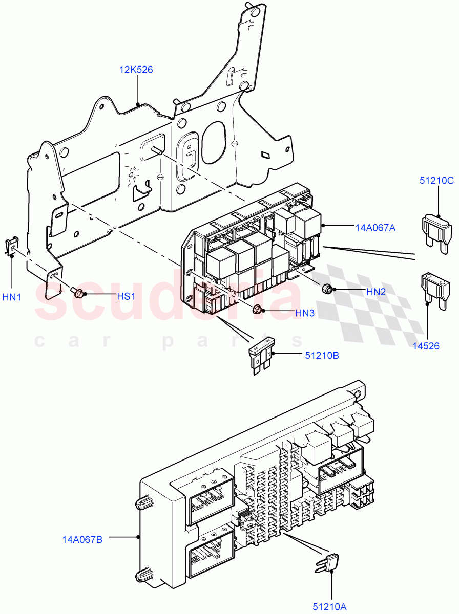 Fuses, Holders And Circuit Breakers (Passenger / Luggage Compartment) ((V) FROMAA000001) of Land Rover Land Rover Range Rover (2010-2012) [5.0 OHC SGDI NA V8 Petrol]