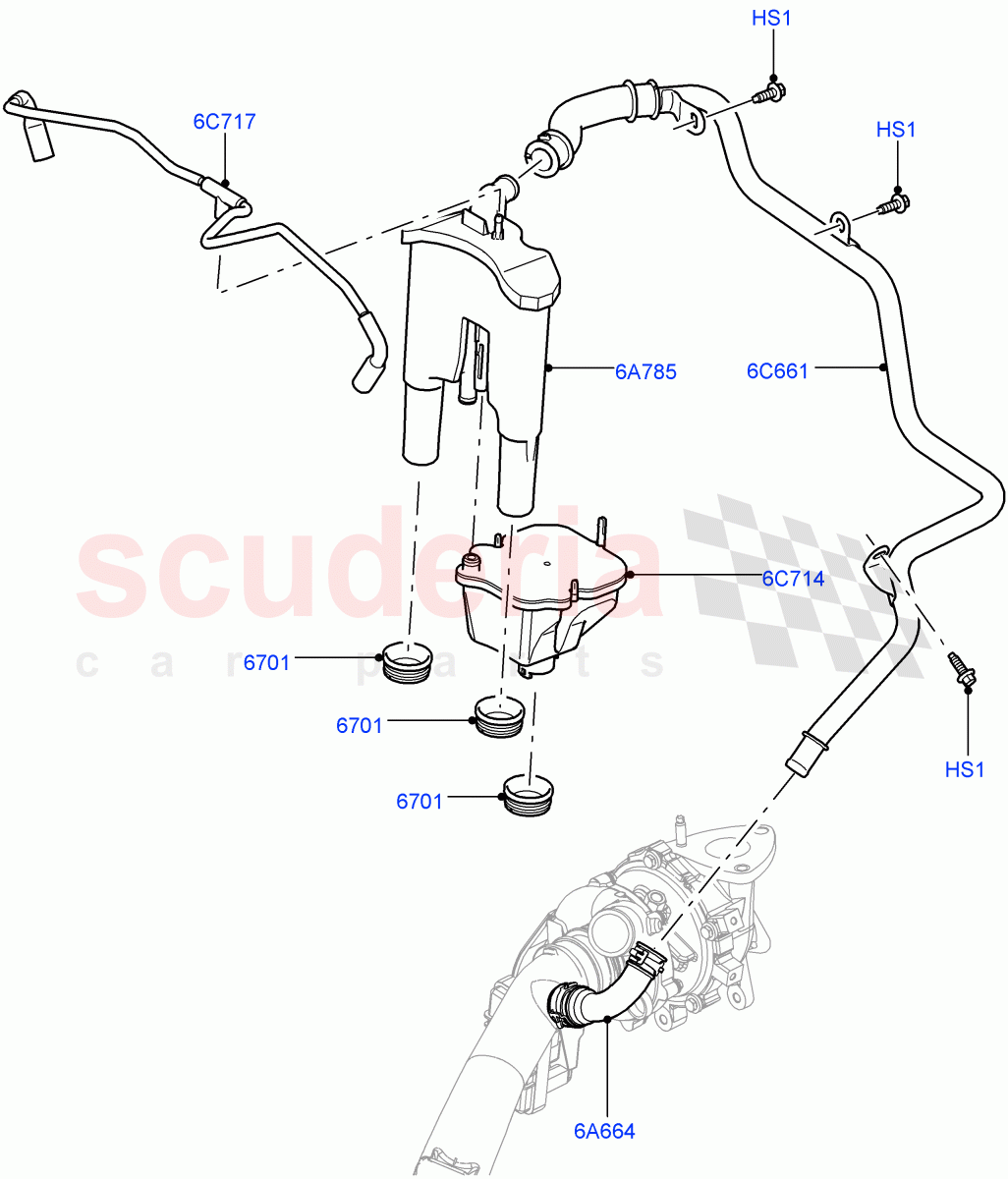 Emission Control - Crankcase (Engine Ventilation) (3.0 V6 Diesel) ((V) FROMAA000001) of Land Rover Land Rover Discovery 4 (2010-2016) [3.0 Diesel 24V DOHC TC]
