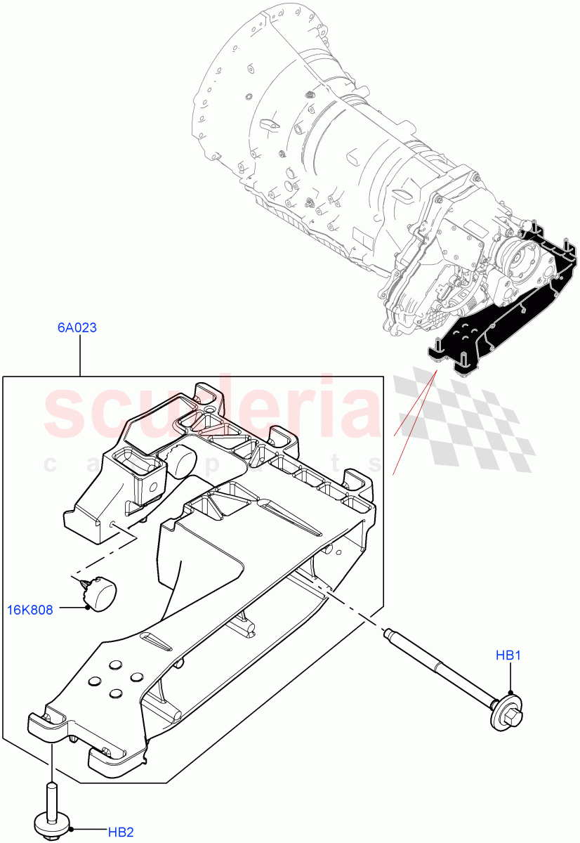 Transmission Mounting(3.0 V6 Diesel) of Land Rover Land Rover Range Rover Velar (2017+) [3.0 Diesel 24V DOHC TC]