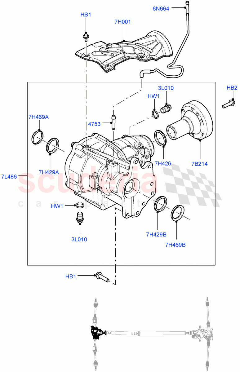 Front Axle Case(6 Speed Manual Trans M66 - AWD,Halewood (UK),6 Speed Auto AWF21 AWD)((V)TODH999999) of Land Rover Land Rover Range Rover Evoque (2012-2018) [2.0 Turbo Petrol GTDI]