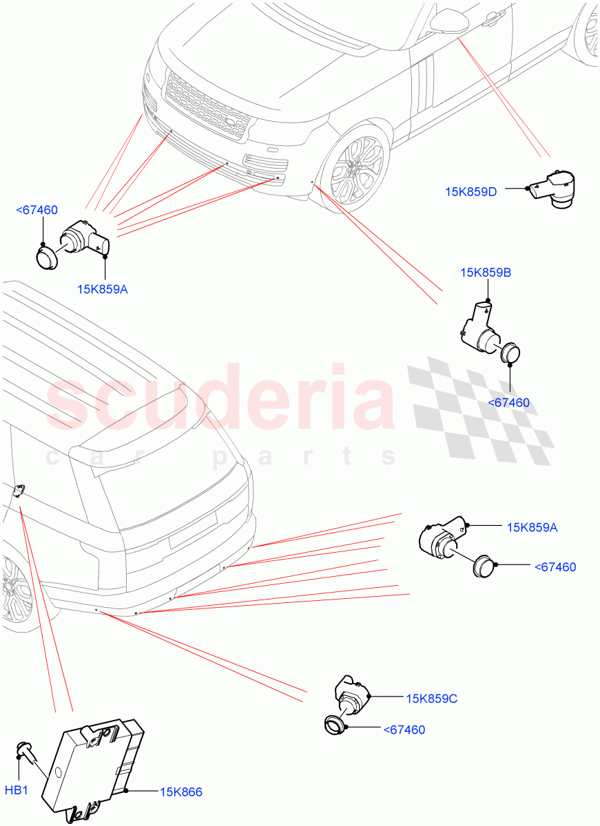 Parking Distance Control((V)FROMJA000001) of Land Rover Land Rover Range Rover (2012-2021) [3.0 I6 Turbo Petrol AJ20P6]