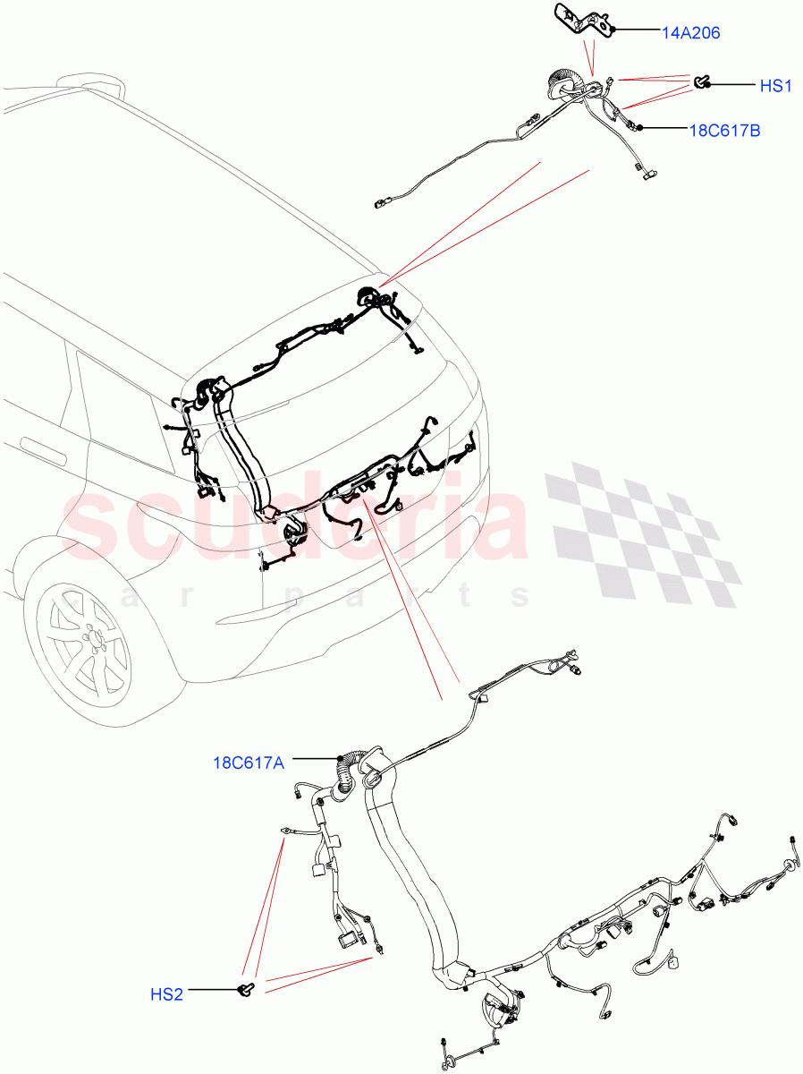 Electrical Wiring - Body And Rear(Tailgate)(Changsu (China)) of Land Rover Land Rover Range Rover Evoque (2019+) [1.5 I3 Turbo Petrol AJ20P3]