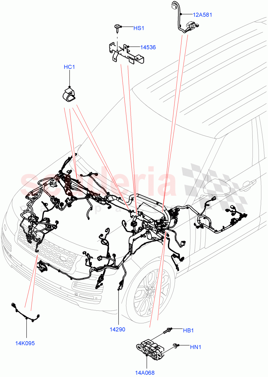 Electrical Wiring - Engine And Dash(Engine Compartment)((V)FROMHA000001) of Land Rover Land Rover Range Rover (2012-2021) [2.0 Turbo Petrol GTDI]