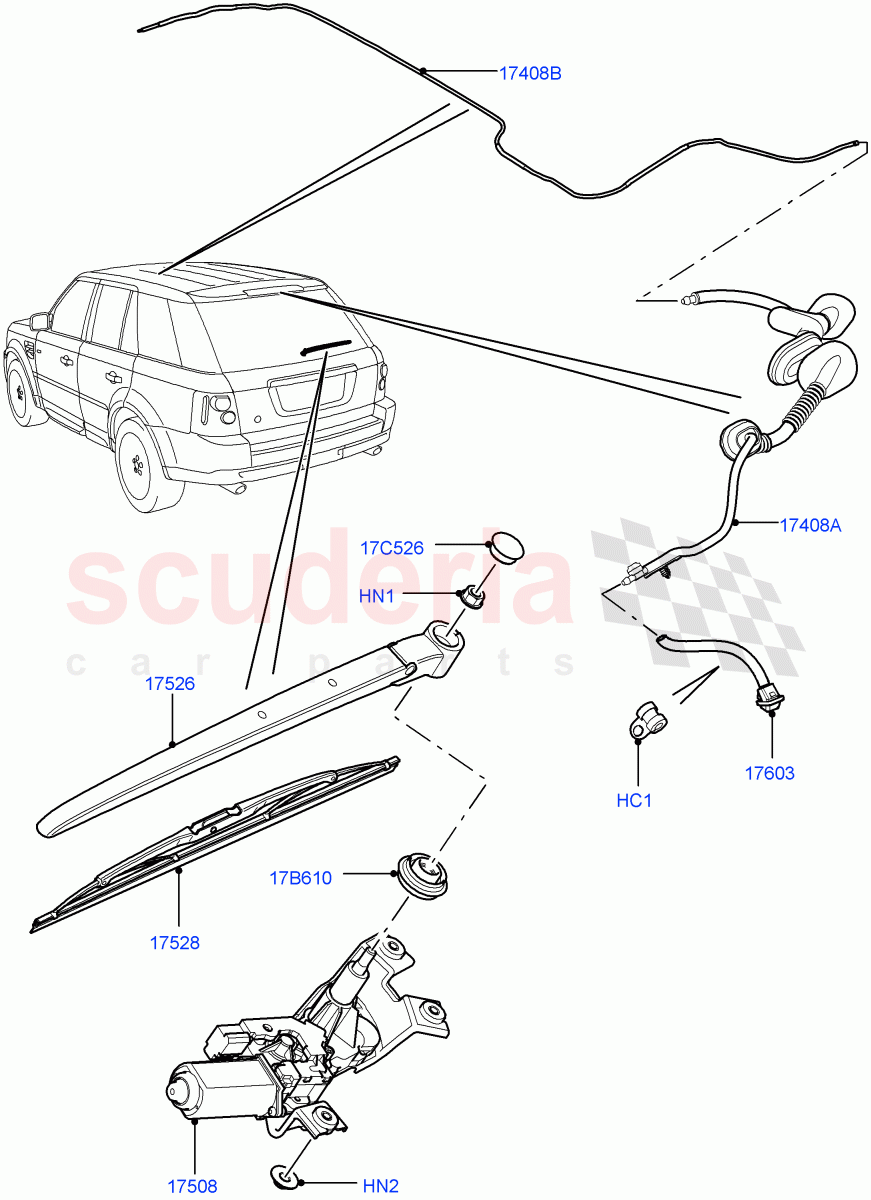 Rear Window Wiper And Washer((V)FROMAA000001) of Land Rover Land Rover Range Rover Sport (2010-2013) [3.0 Diesel 24V DOHC TC]