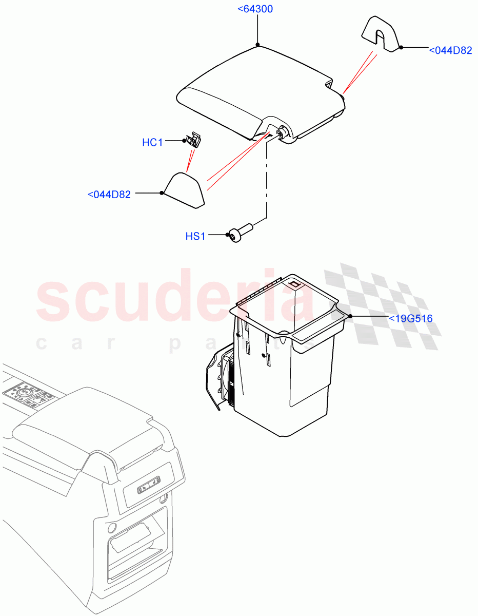 Console - Floor(For Stowage Boxes And Lids, Nitra Plant Build)((V)FROMK2000001,(V)TOL2999999) of Land Rover Land Rover Discovery 5 (2017+) [2.0 Turbo Diesel]