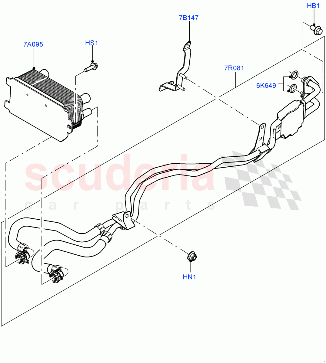 Transmission Cooling Systems (Nitra Plant Build) (2.0L I4 DSL HIGH DOHC AJ200, 8 Speed Auto Trans ZF 8HP70 4WD) ((V) FROMK2000001) of Land Rover Land Rover Discovery 5 (2017+) [3.0 I6 Turbo Petrol AJ20P6]