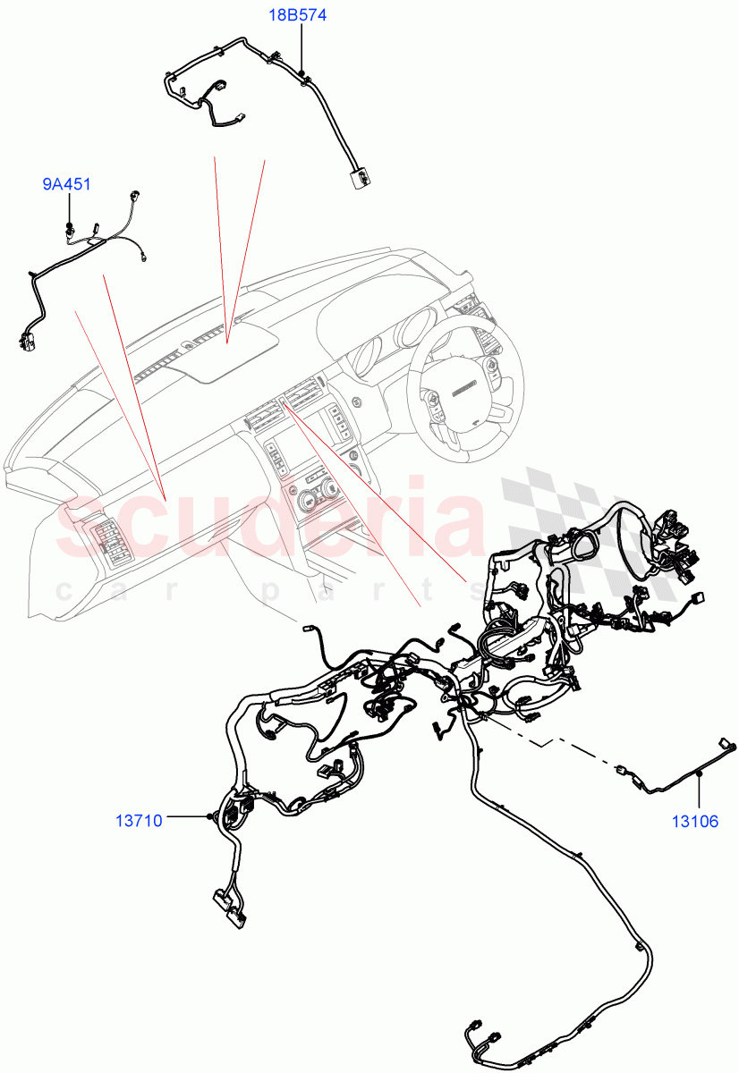 Facia Harness(Nitra Plant Build)((V)FROMK2000001) of Land Rover Land Rover Discovery 5 (2017+) [3.0 DOHC GDI SC V6 Petrol]