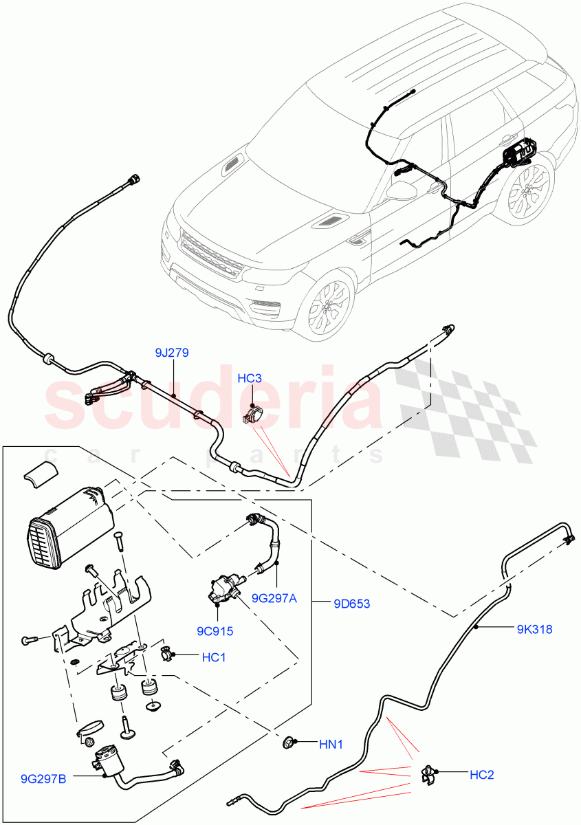 Fuel Lines(Middle East And North Africa (MENA) Markets)(EU2)((V)TOEA999999) of Land Rover Land Rover Range Rover Sport (2014+) [3.0 DOHC GDI SC V6 Petrol]