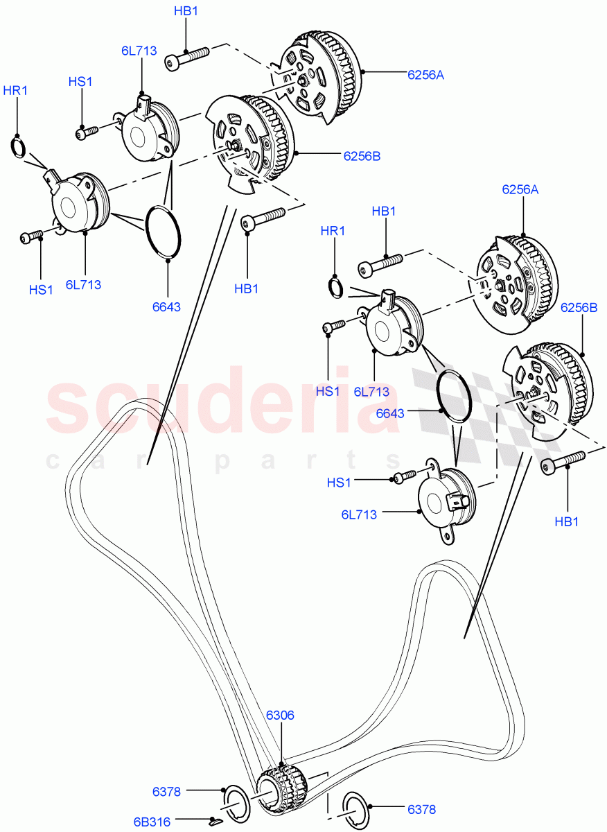 Timing Gear (Nitra Plant Build, Sprockets, Solenoids) (5.0 Petrol AJ133 DOHC CDA) ((V) FROMM2000001) of Land Rover Land Rover Defender (2020+) [5.0 OHC SGDI SC V8 Petrol]
