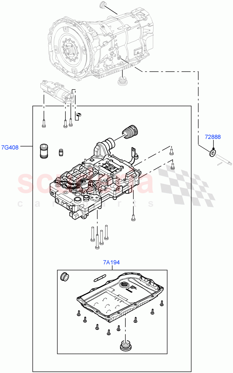 Valve Body - Main Control & Servo's(3.0 V6 D Gen2 Twin Turbo,8 Speed Auto Trans ZF 8HP70 HEV 4WD,3.0 V6 Diesel Electric Hybrid Eng,3.0 V6 D Gen2 Mono Turbo)((V)FROMFA000001) of Land Rover Land Rover Range Rover (2012-2021) [2.0 Turbo Petrol AJ200P]