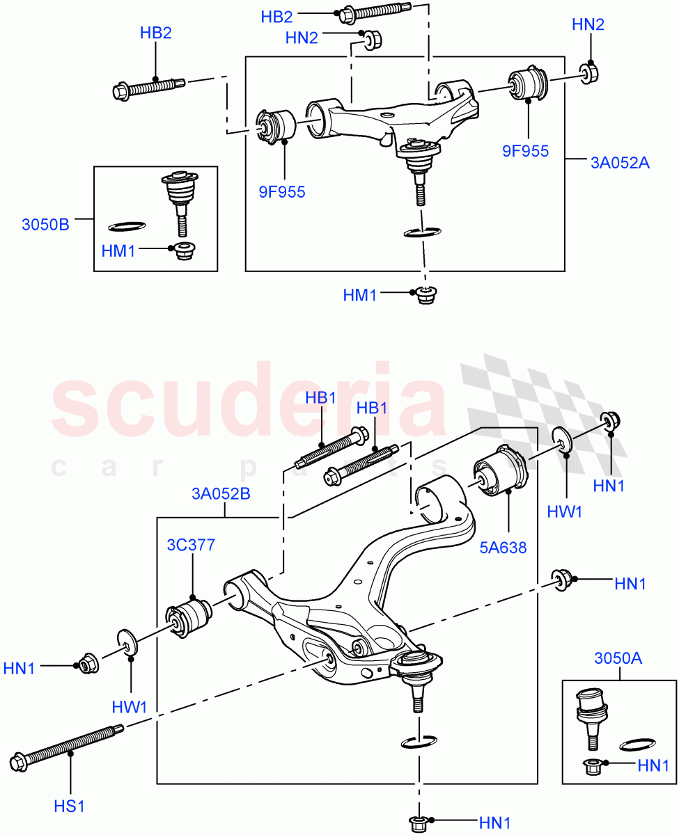 Front Susp.Arms/Stabilizer/X-Member (Front Upper And Lower Arms) ((V) FROMAA000001) of Land Rover Land Rover Range Rover Sport (2010-2013) [3.0 Diesel 24V DOHC TC]