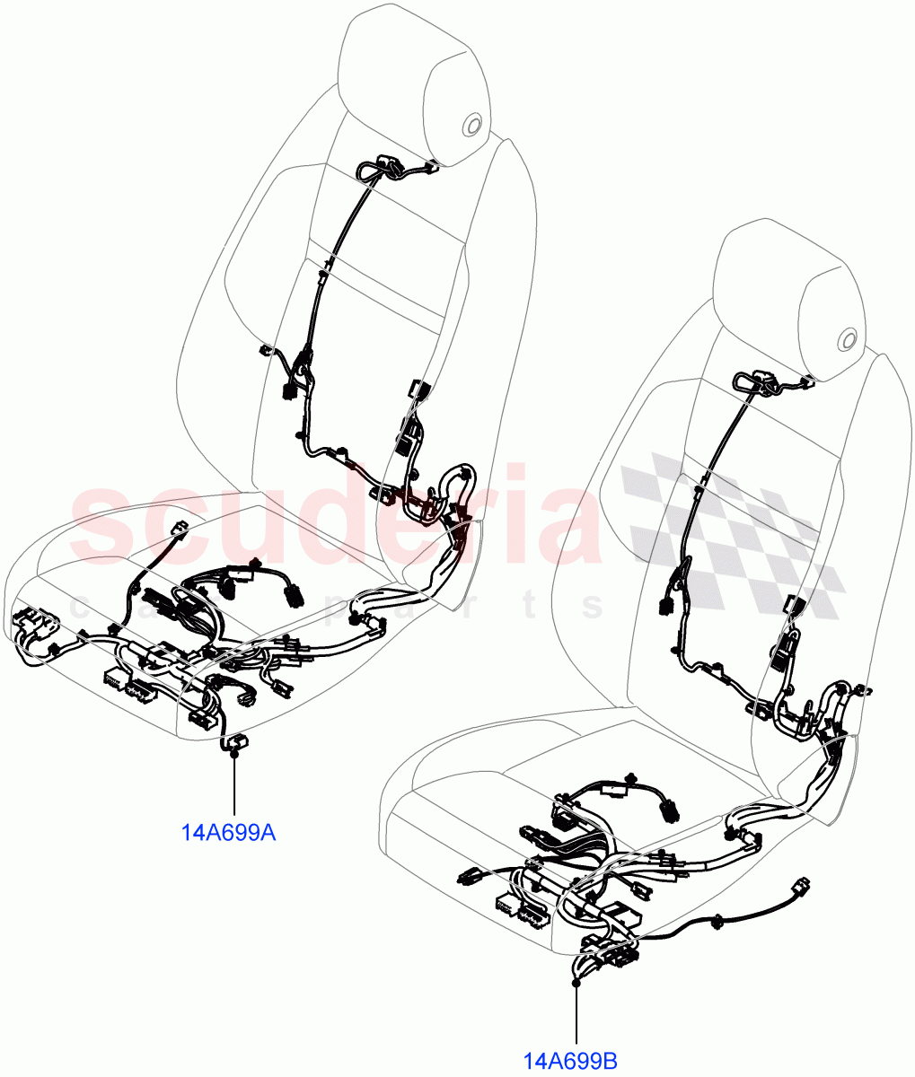 Wiring - Seats(Halewood (UK))((V)TOMH999999) of Land Rover Land Rover Range Rover Evoque (2019+) [2.0 Turbo Petrol AJ200P]