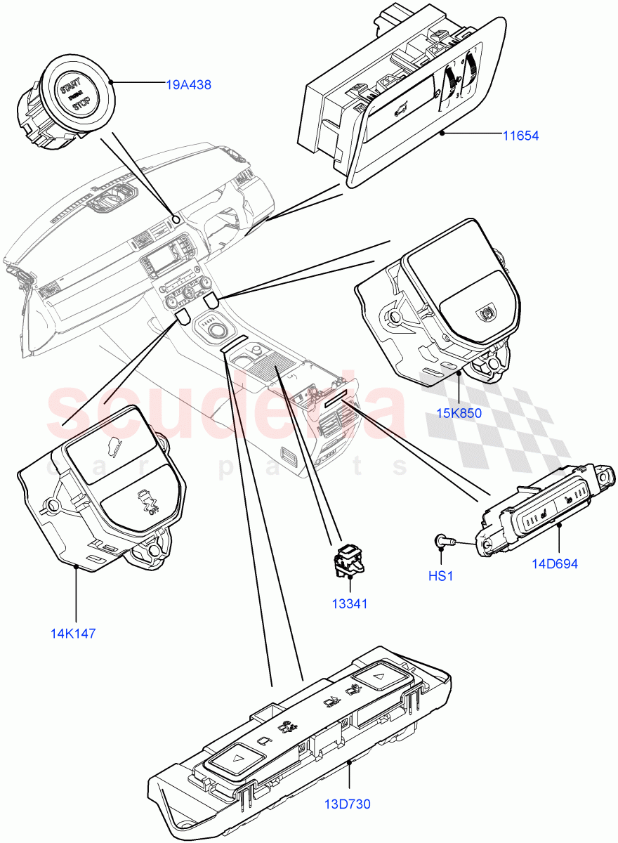 Switches(Facia And Console)(Halewood (UK)) of Land Rover Land Rover Range Rover Evoque (2012-2018) [2.0 Turbo Diesel]