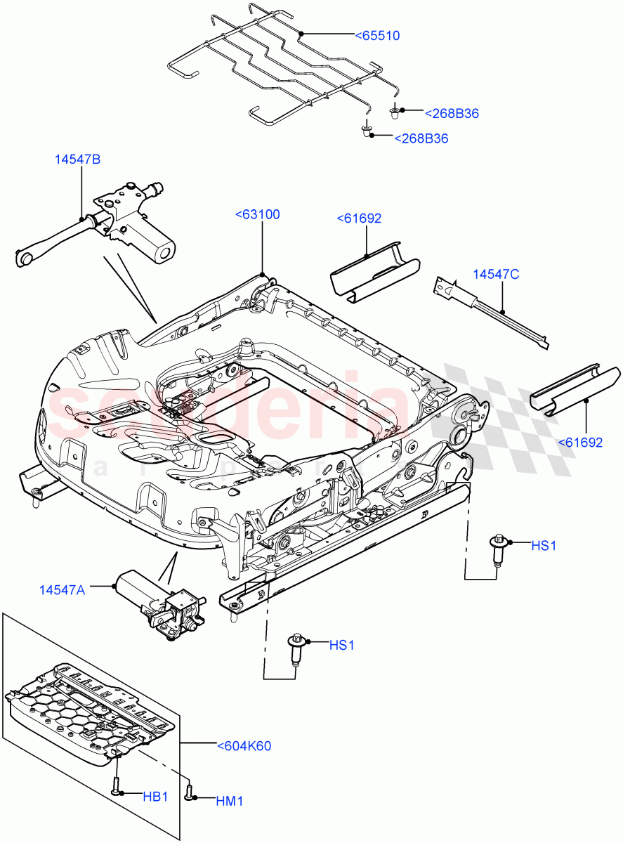 Front Seat Base(Electric Front Seat Adj Non-Memory,Changsu (China),Driver/Pass Elec Fr Seat Adj/Memory,Electric Front Seat Adj Drv Memory)((V)FROMEG000001) of Land Rover Land Rover Range Rover Evoque (2012-2018) [2.0 Turbo Petrol GTDI]