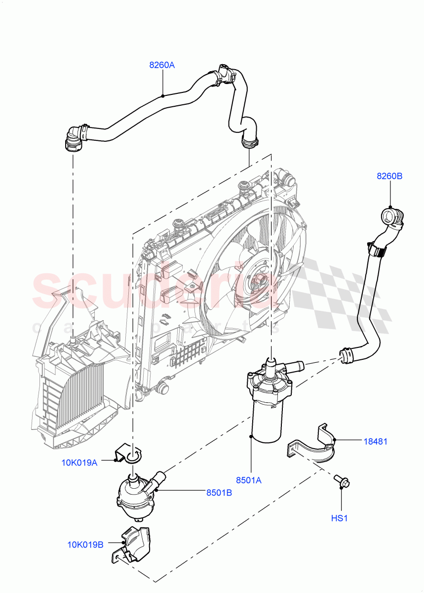 Water Pump(Auxiliary Unit)(5.0L OHC SGDI SC V8 Petrol - AJ133,5.0 Petrol AJ133 DOHC CDA,5.0L P AJ133 DOHC CDA S/C Enhanced) of Land Rover Land Rover Range Rover Sport (2014+) [5.0 OHC SGDI SC V8 Petrol]