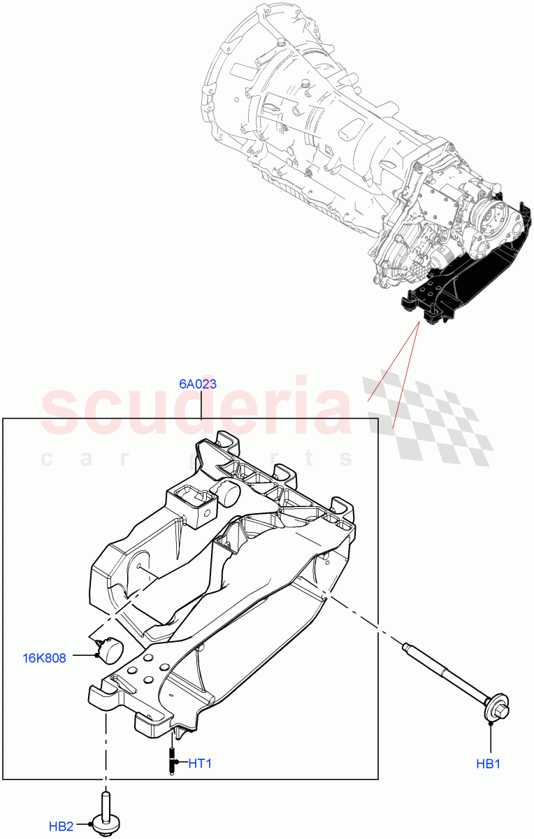 Transmission Mounting(2.0L AJ21D4 Diesel Mid,2.0L I4 Mid DOHC AJ200 Petrol)((V)FROMMA000001) of Land Rover Land Rover Range Rover Velar (2017+) [3.0 Diesel 24V DOHC TC]