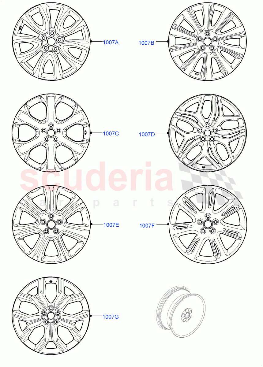 Wheels (Halewood (UK)) ((V) FROMEH000001) of Land Rover Land Rover Range Rover Evoque (2012-2018) [2.0 Turbo Petrol GTDI]