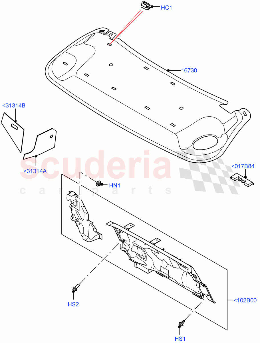 Insulators - Front(Engine Compartment)(Changsu (China)) of Land Rover Land Rover Range Rover Evoque (2019+) [2.0 Turbo Petrol AJ200P]