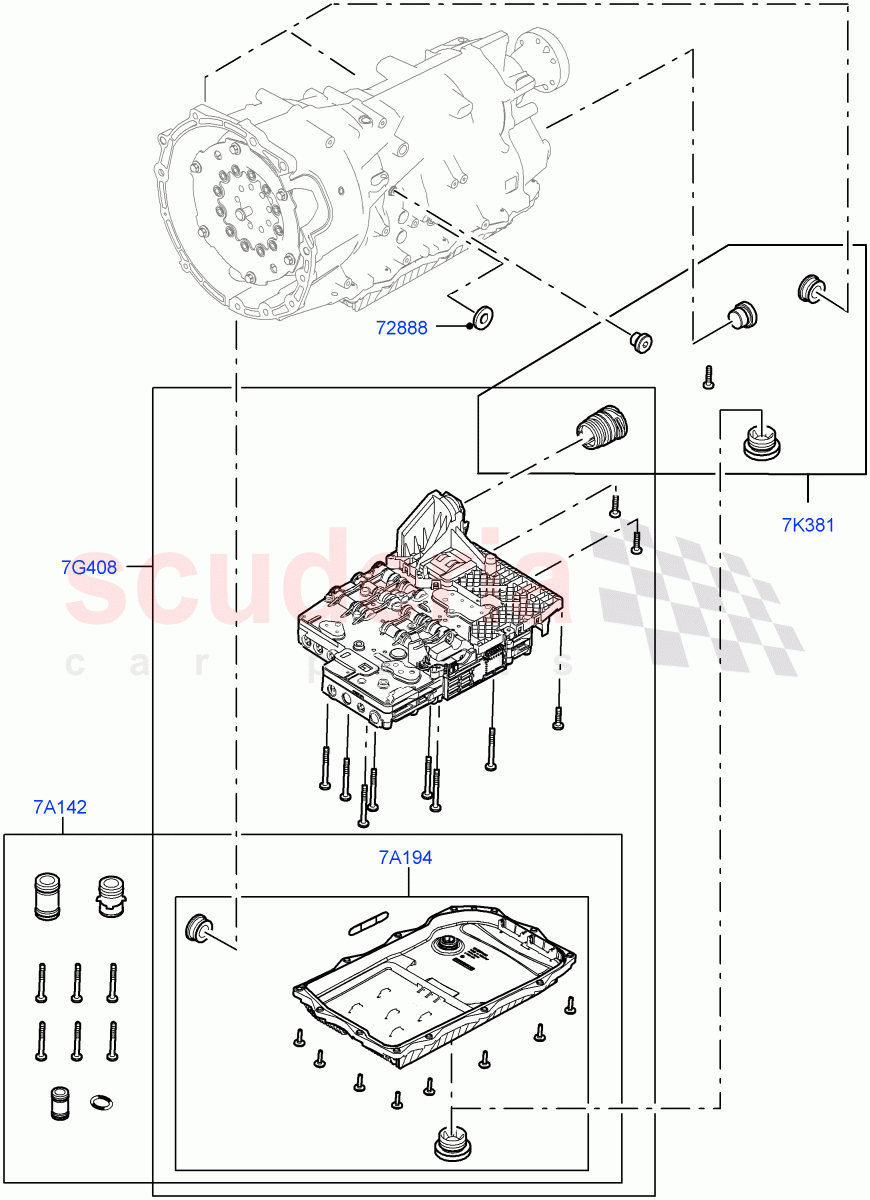 Valve Body - Main Control & Servo's (4.4L DOHC DITC V8 Diesel, 8 Speed Auto Trans ZF 8HP76, 3.0L AJ20P6 Petrol High, 3.0L AJ20D6 Diesel High) ((V) FROMKA000001) of Land Rover Land Rover Range Rover Sport (2014+) [3.0 I6 Turbo Petrol AJ20P6]