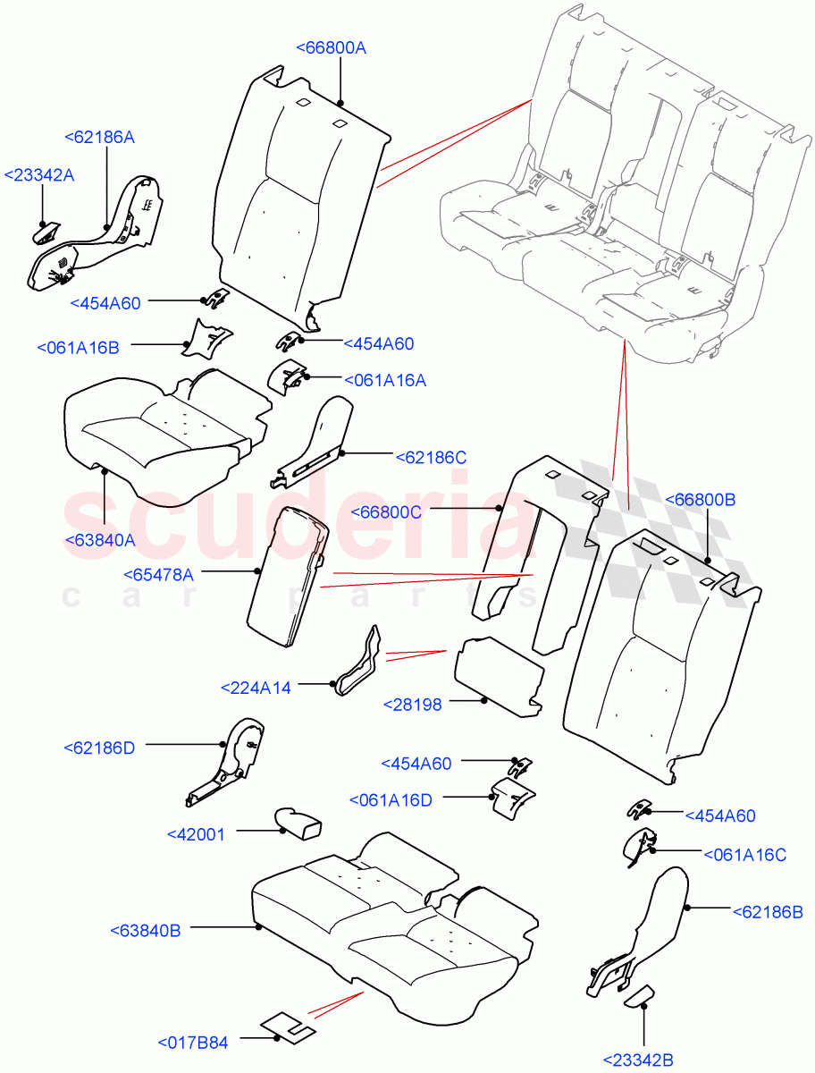 Rear Seat Pads/Valances & Heating(Itatiaia (Brazil),60/40 Load Through With Slide)((V)FROMGT000001) of Land Rover Land Rover Discovery Sport (2015+) [1.5 I3 Turbo Petrol AJ20P3]