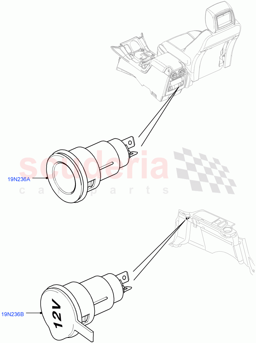 Auxiliary Electrical Power Points((V)FROMAA000001) of Land Rover Land Rover Discovery 4 (2010-2016) [3.0 Diesel 24V DOHC TC]