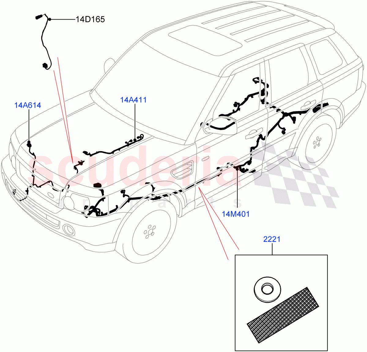 Electrical Wiring - Chassis ((V) FROMAA000001) of Land Rover Land Rover Range Rover Sport (2010-2013) [3.6 V8 32V DOHC EFI Diesel]