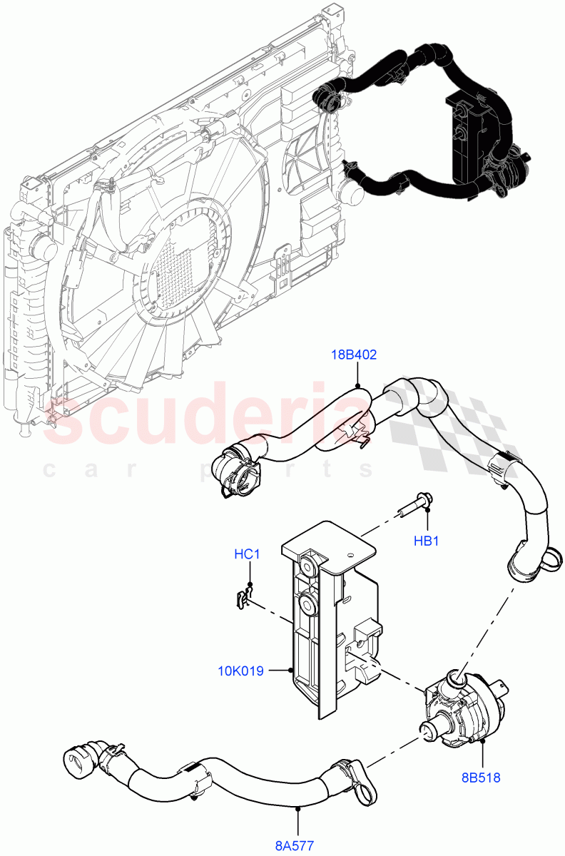 Water Pump (Auxiliary Water Pump Assembly) (1.5L AJ20P3 Petrol High, Changsu (China)) of Land Rover Land Rover Discovery Sport (2015+) [1.5 I3 Turbo Petrol AJ20P3]