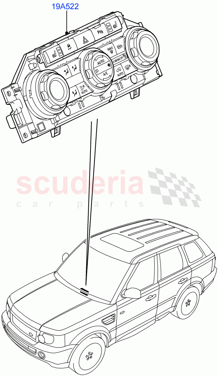 Heater & Air Conditioning Controls((V)FROMAA000001,(V)TOBA999999) of Land Rover Land Rover Range Rover Sport (2010-2013) [5.0 OHC SGDI NA V8 Petrol]