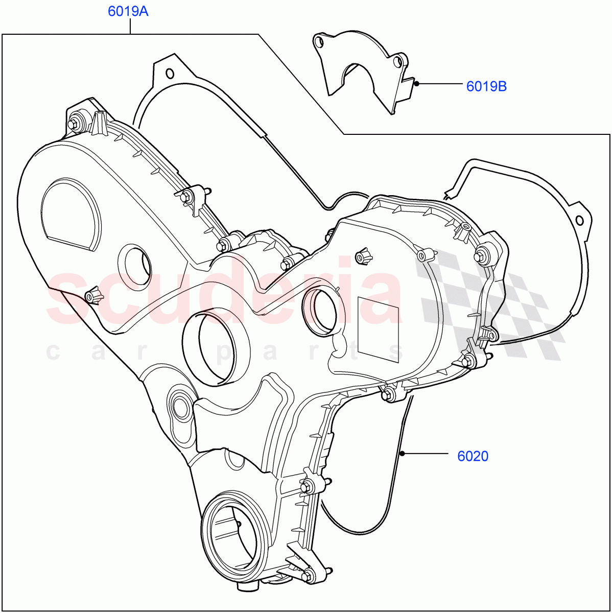 Timing Gear Covers(Lion Diesel 2.7 V6 (140KW))((V)FROMAA000001) of Land Rover Land Rover Discovery 4 (2010-2016) [2.7 Diesel V6]