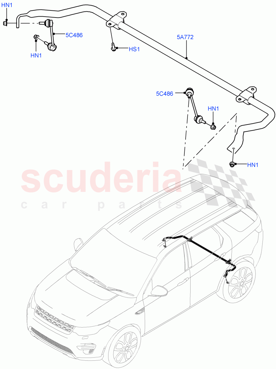 Rear Cross Member & Stabilizer Bar(Stabilizer Bar)(Halewood (UK))((V)FROMLH000001) of Land Rover Land Rover Discovery Sport (2015+) [2.2 Single Turbo Diesel]