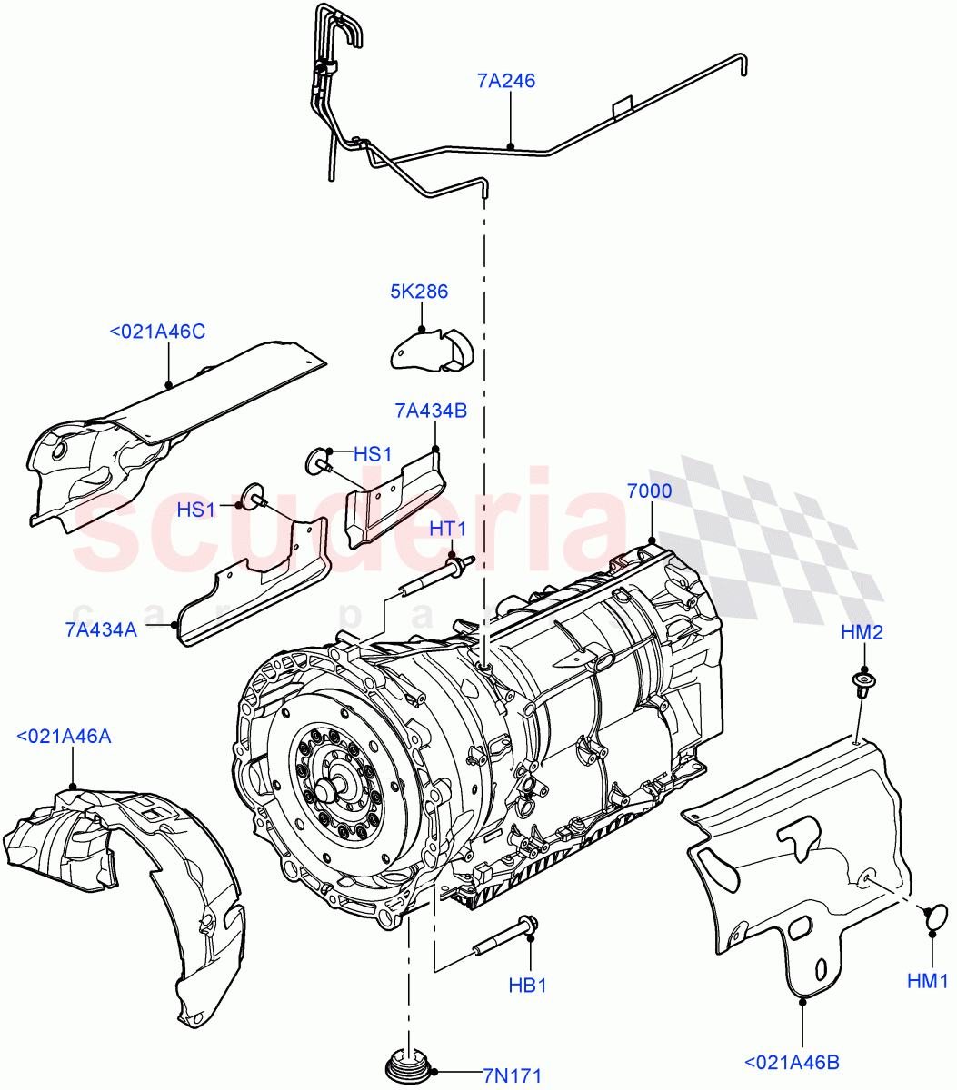 Auto Trans Assy & Speedometer Drive(Nitra Plant Build)(3.0L AJ20P6 Petrol High,8 Speed Auto Trans ZF 8HP76) of Land Rover Land Rover Defender (2020+) [2.0 Turbo Petrol AJ200P]