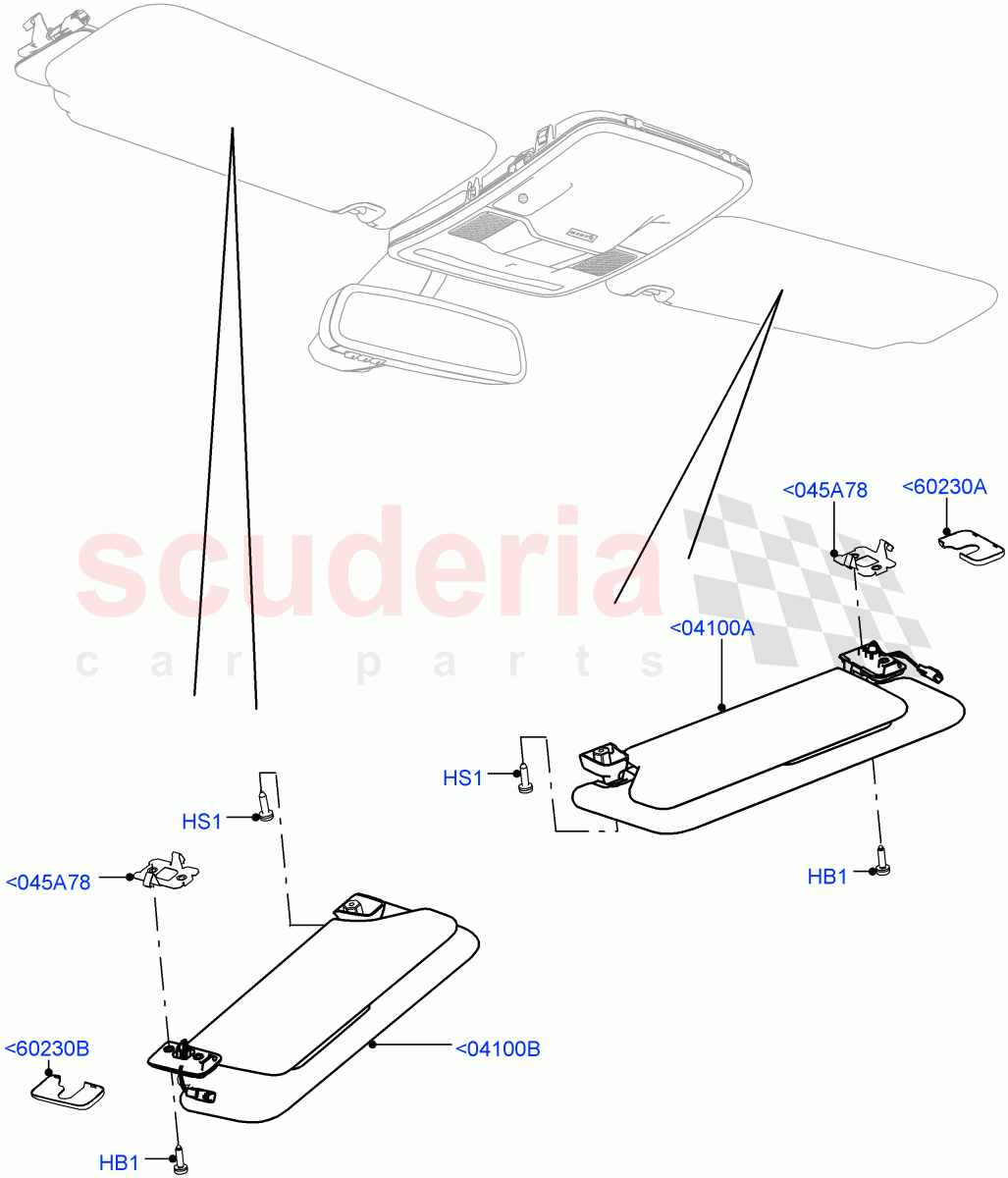 Headlining And Sun Visors(Leather Trim Finish) of Land Rover Land Rover Range Rover (2012-2021) [2.0 Turbo Petrol GTDI]