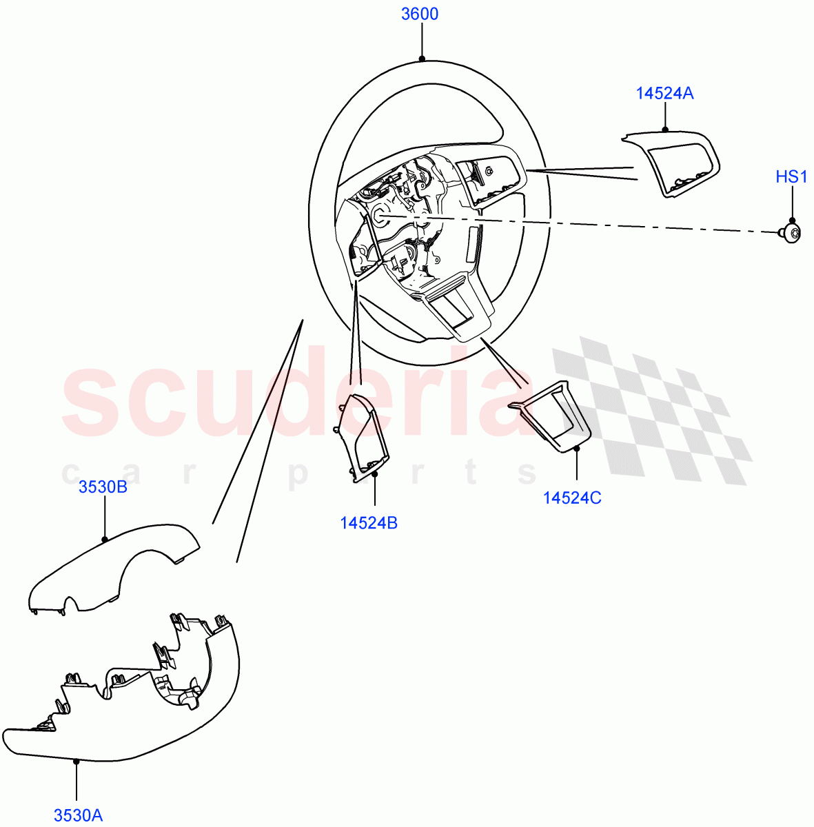 Steering Wheel(Changsu (China))((V)FROMFG000001,(V)TOKG446856) of Land Rover Land Rover Discovery Sport (2015+) [1.5 I3 Turbo Petrol AJ20P3]