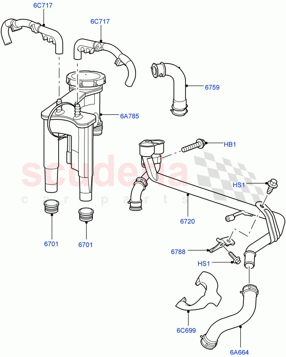 Emission Control - Crankcase(Lion Diesel 2.7 V6 (140KW))((V)TO9A999999) of Land Rover Land Rover Range Rover Sport (2005-2009) [2.7 Diesel V6]