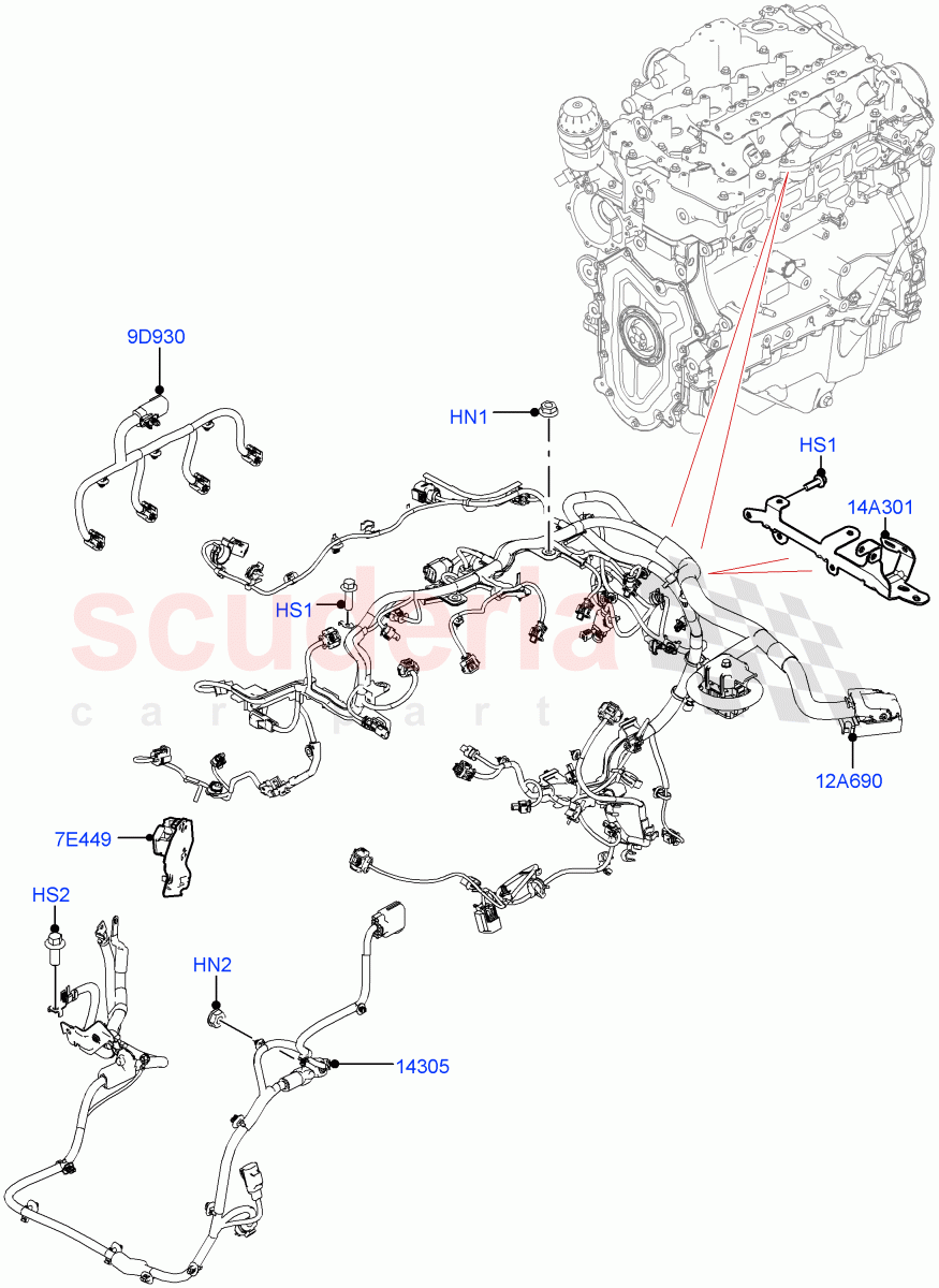 Electrical Wiring - Engine And Dash (2.0L AJ200P Hi PHEV) ((V) FROMJA000001) of Land Rover Land Rover Range Rover (2012-2021) [2.0 Turbo Petrol GTDI]