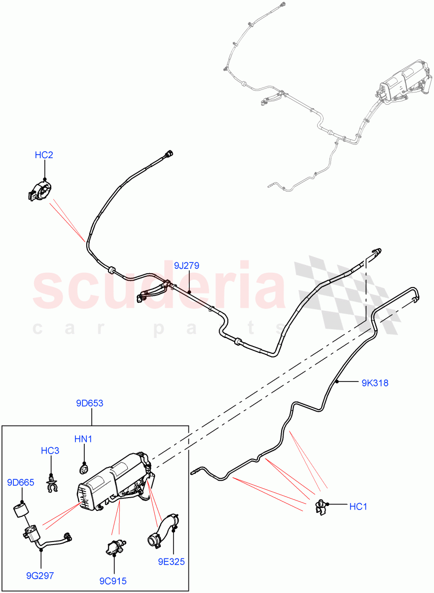 Fuel Lines(Rear)(3.0L DOHC GDI SC V6 PETROL,Pet Tank With Leak Det - Lrg Filter,Petrol Tank With Leak Detection)((V)FROMKA000001) of Land Rover Land Rover Range Rover Sport (2014+) [3.0 DOHC GDI SC V6 Petrol]