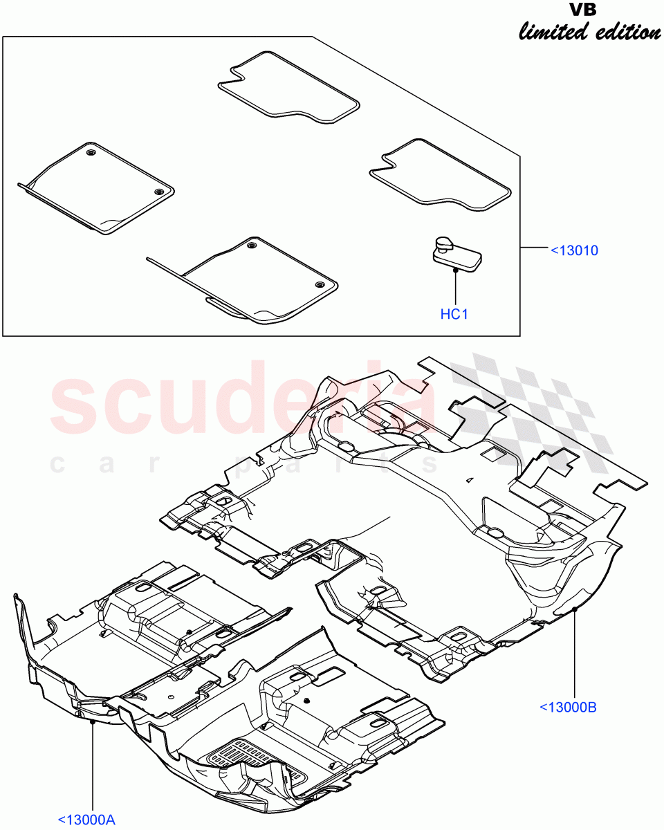 Floor Trim(Victoria Beckham Limited Edition,Halewood (UK)) of Land Rover Land Rover Range Rover Evoque (2012-2018) [2.2 Single Turbo Diesel]