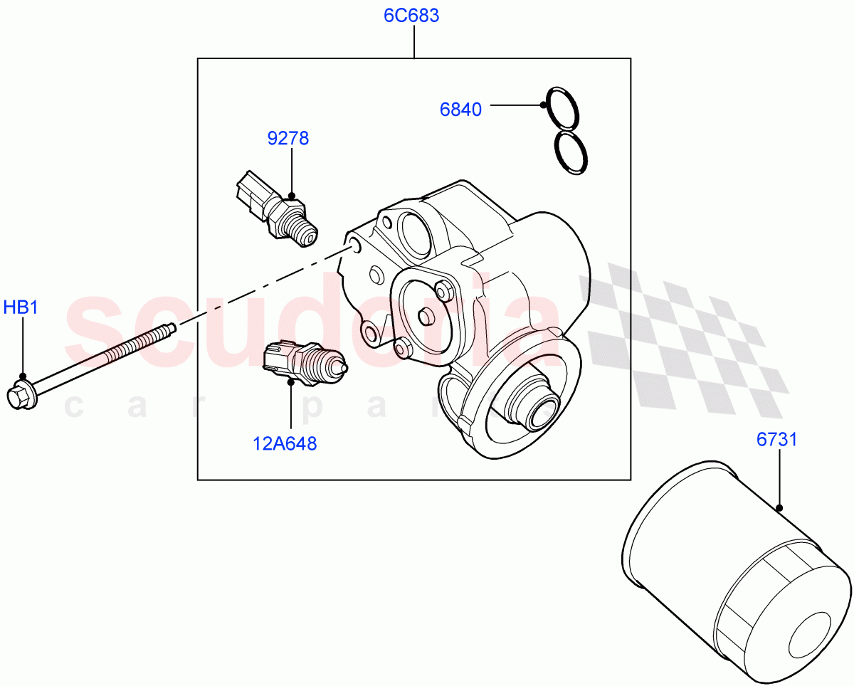 Oil Cooler And Filter(AJ Petrol 4.2 V8 Supercharged) of Land Rover Land Rover Range Rover Sport (2005-2009) [4.2 Petrol V8 Supercharged]