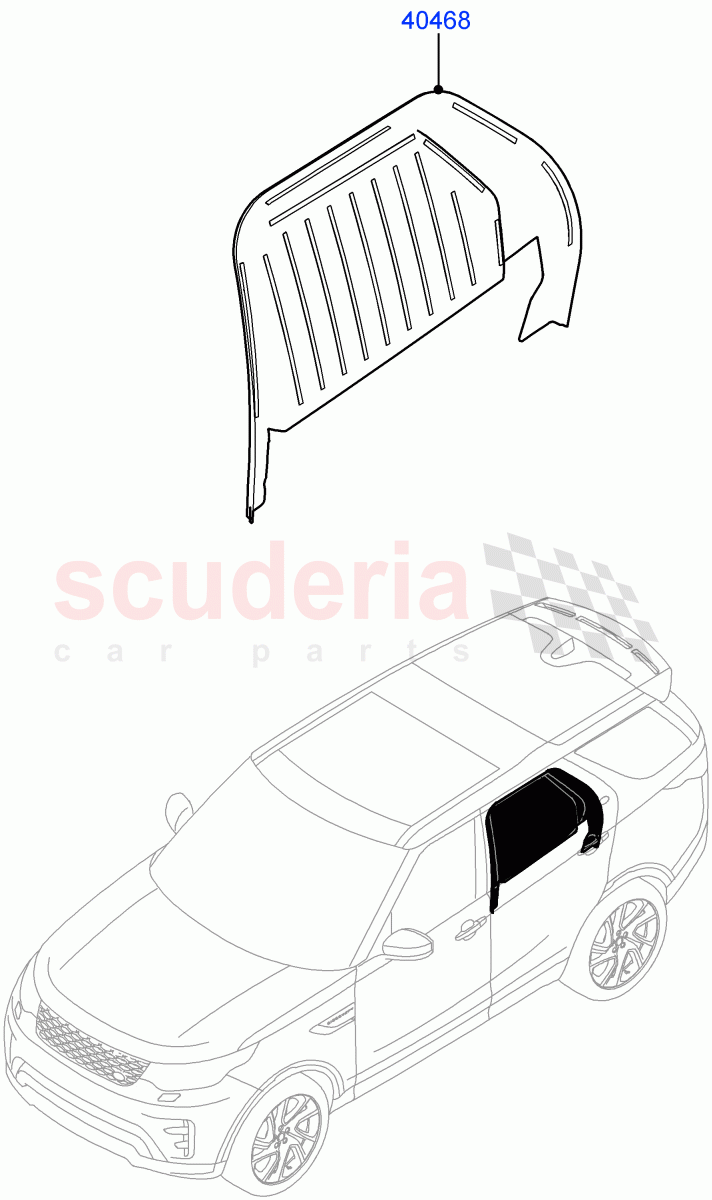 Rear Door Glass And Window Controls(Commercial, Nitra Plant Build)(Version - Commercial,With 2 Seat Configuration,Commercial Model Spec)((V)FROMK2000001) of Land Rover Land Rover Discovery 5 (2017+) [3.0 DOHC GDI SC V6 Petrol]