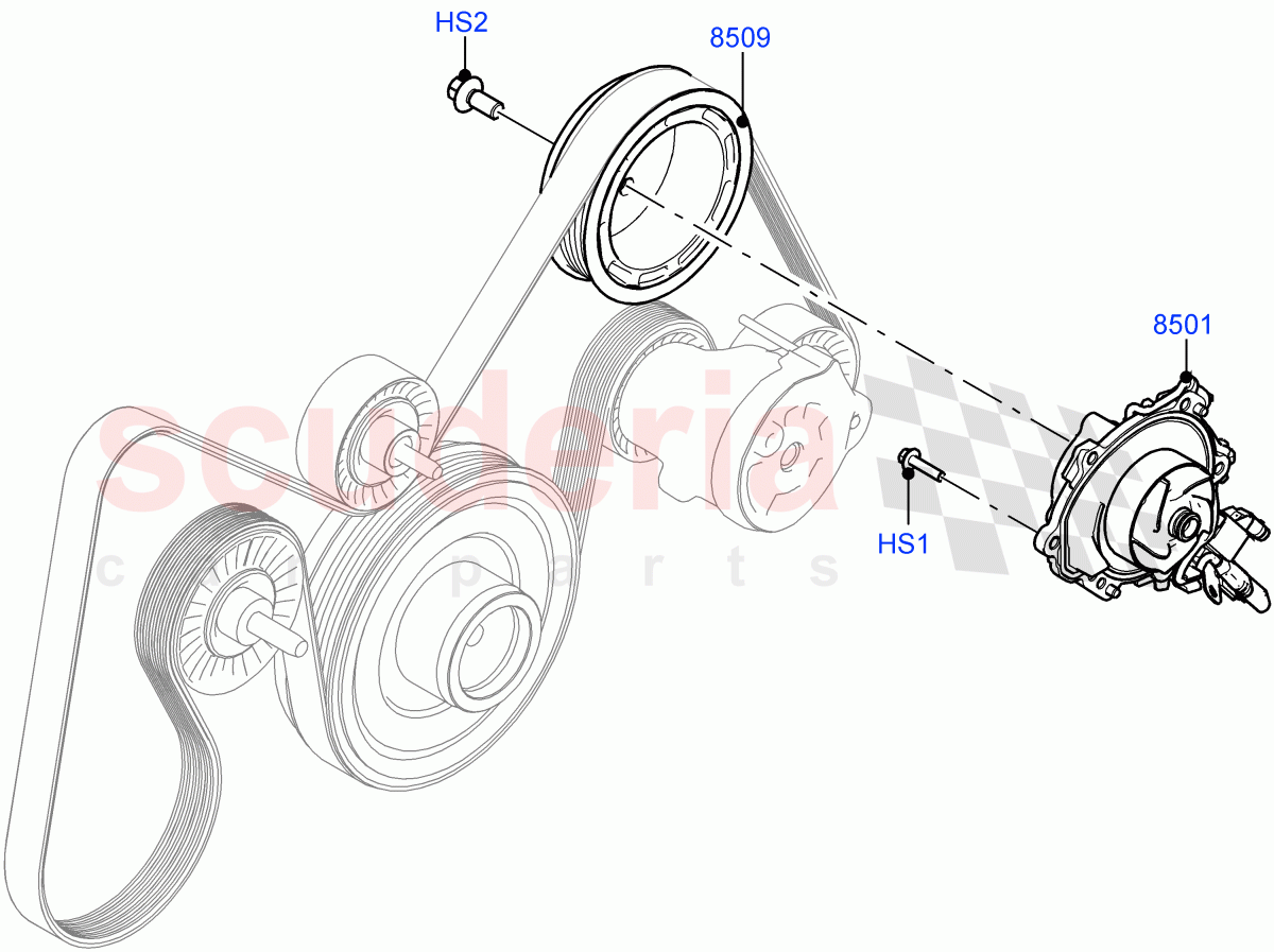 Water Pump (2.0L AJ20D4 Diesel Mid PTA, Halewood (UK), Less Electric Engine Battery, 2.0L AJ20D4 Diesel LF PTA, 2.0L AJ20D4 Diesel High PTA) of Land Rover Land Rover Discovery Sport (2015+) [2.0 Turbo Diesel]