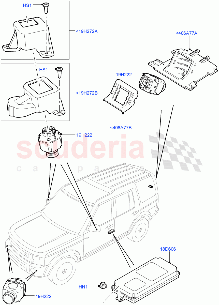 Camera Equipment(Surround Camera System)((V)FROMEA000001) of Land Rover Land Rover Discovery 4 (2010-2016) [3.0 Diesel 24V DOHC TC]