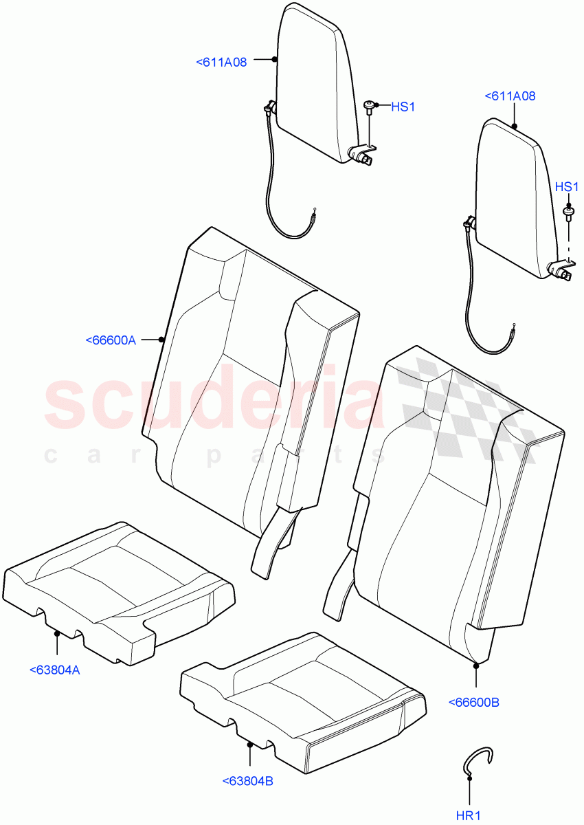 Rear Seat Covers(Grained Cloth,Halewood (UK),With 3rd Row Double Seat)((V)FROMLH000001) of Land Rover Land Rover Discovery Sport (2015+) [2.0 Turbo Petrol GTDI]