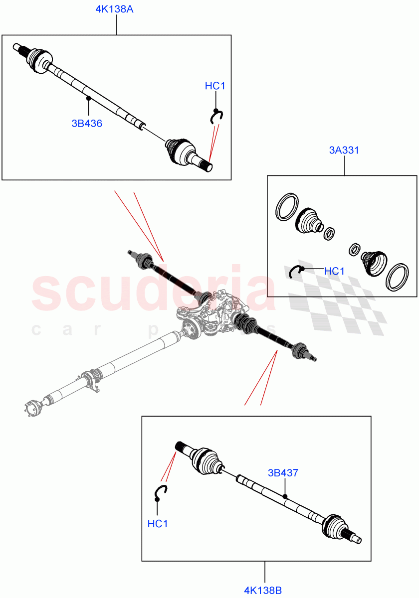 Drive Shaft - Rear Axle Drive(Driveshaft) of Land Rover Land Rover Range Rover Velar (2017+) [3.0 DOHC GDI SC V6 Petrol]