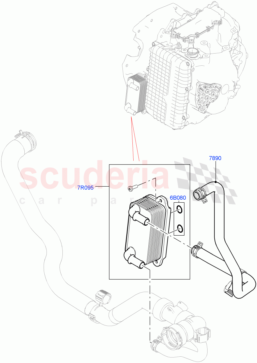 Transmission Cooling Systems (2.0L 16V TIVCT T/C 240PS Petrol, 9 Speed Auto AWD, Itatiaia (Brazil)) ((V) FROMGT000001) of Land Rover Land Rover Range Rover Evoque (2012-2018) [2.0 Turbo Petrol GTDI]