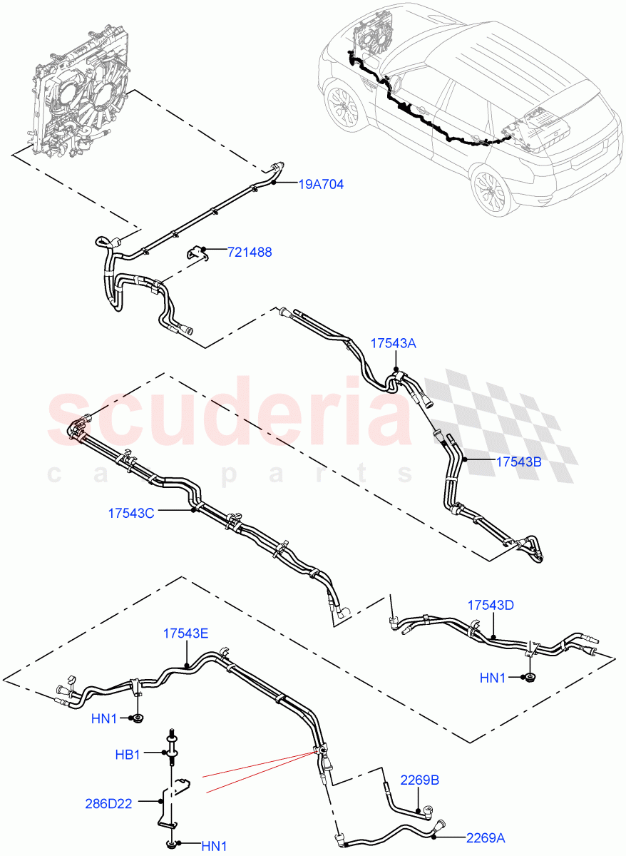 Hybrid Electrical Modules(Battery And Cooling, Front And Middle Section)((V)FROMJA000001) of Land Rover Land Rover Range Rover Sport (2014+) [3.0 I6 Turbo Diesel AJ20D6]