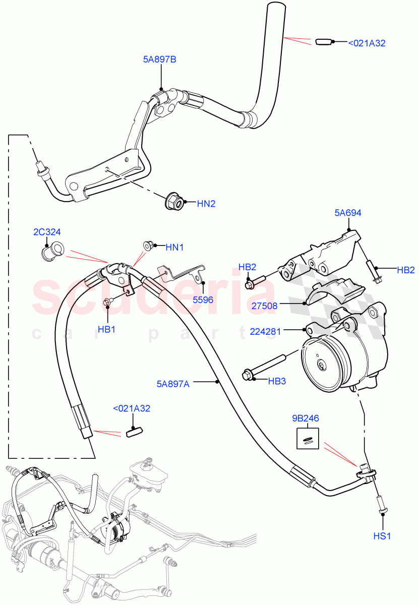 Active Anti-Roll Bar System(ARC Pump, High Pressure Pipes)(5.0 Petrol AJ133 DOHC CDA,Electronic Air Suspension With ACE,5.0L P AJ133 DOHC CDA S/C Enhanced)((V)FROMKA000001) of Land Rover Land Rover Range Rover (2012-2021) [5.0 OHC SGDI SC V8 Petrol]